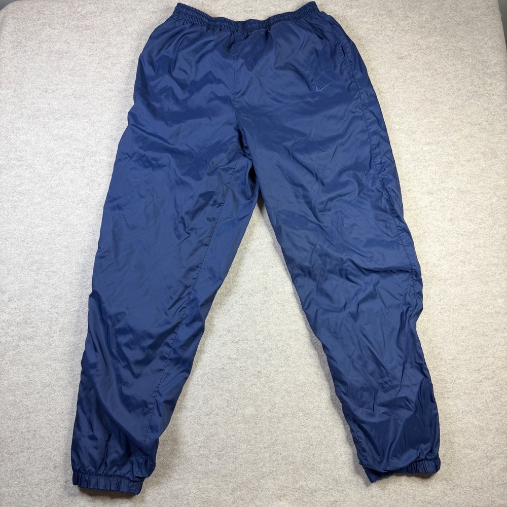 Vintage Nike Windbreaker Pants Navy Blue Ripstop Track Pants Large Mens 90s